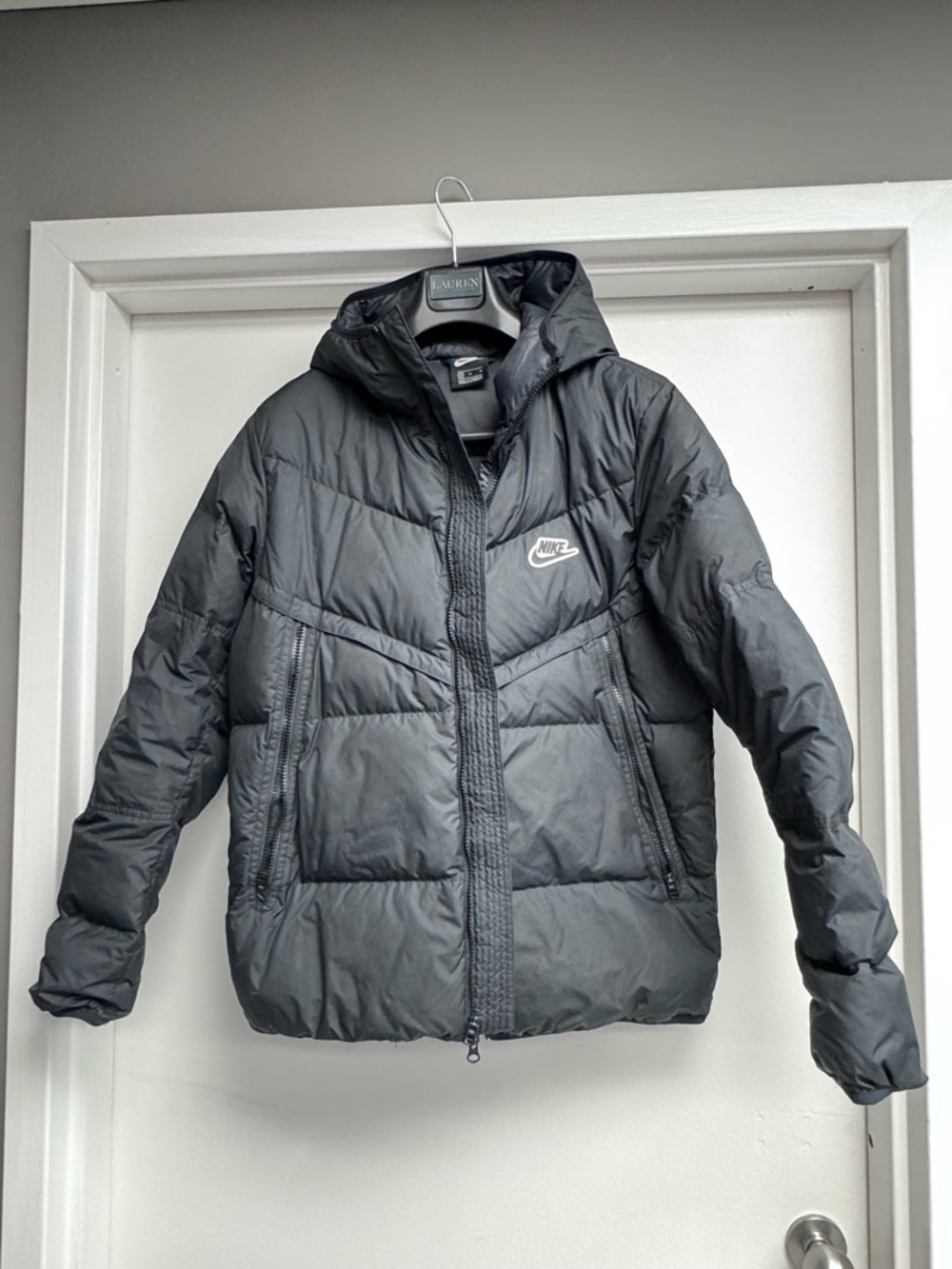 Nike Men’s Black Hooded Puffer Coat